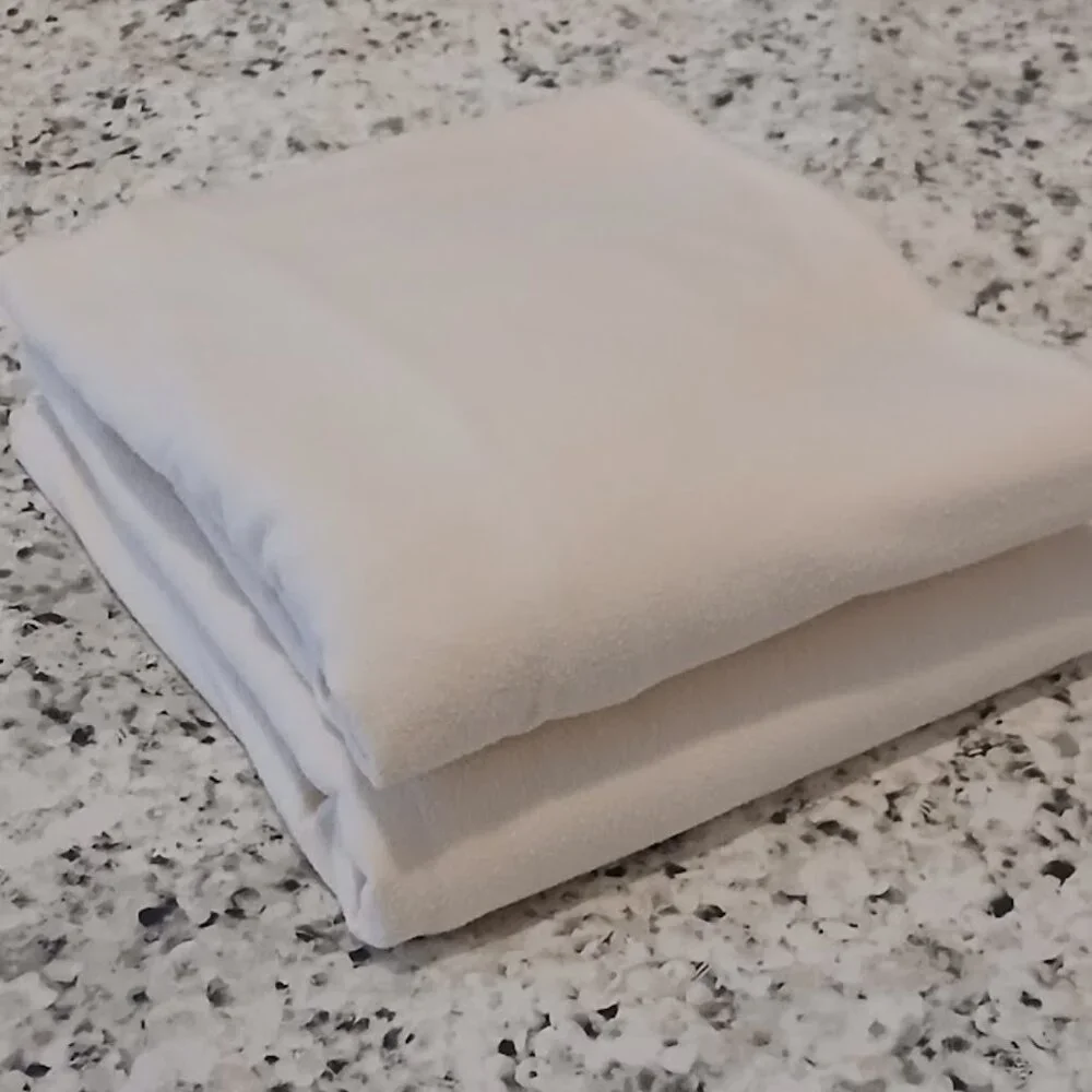Eddie Bauer Home 100% Cream Flannel Twin Flat sheet & Fitted Sheet set